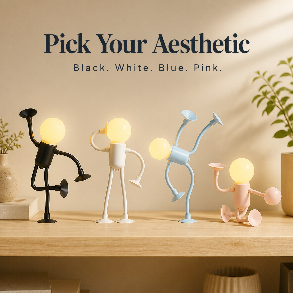 LumaEase — Pose a Warm-Glow Lamp Buddy Onto Any Shelf, Desk or Bedside - Lamylie