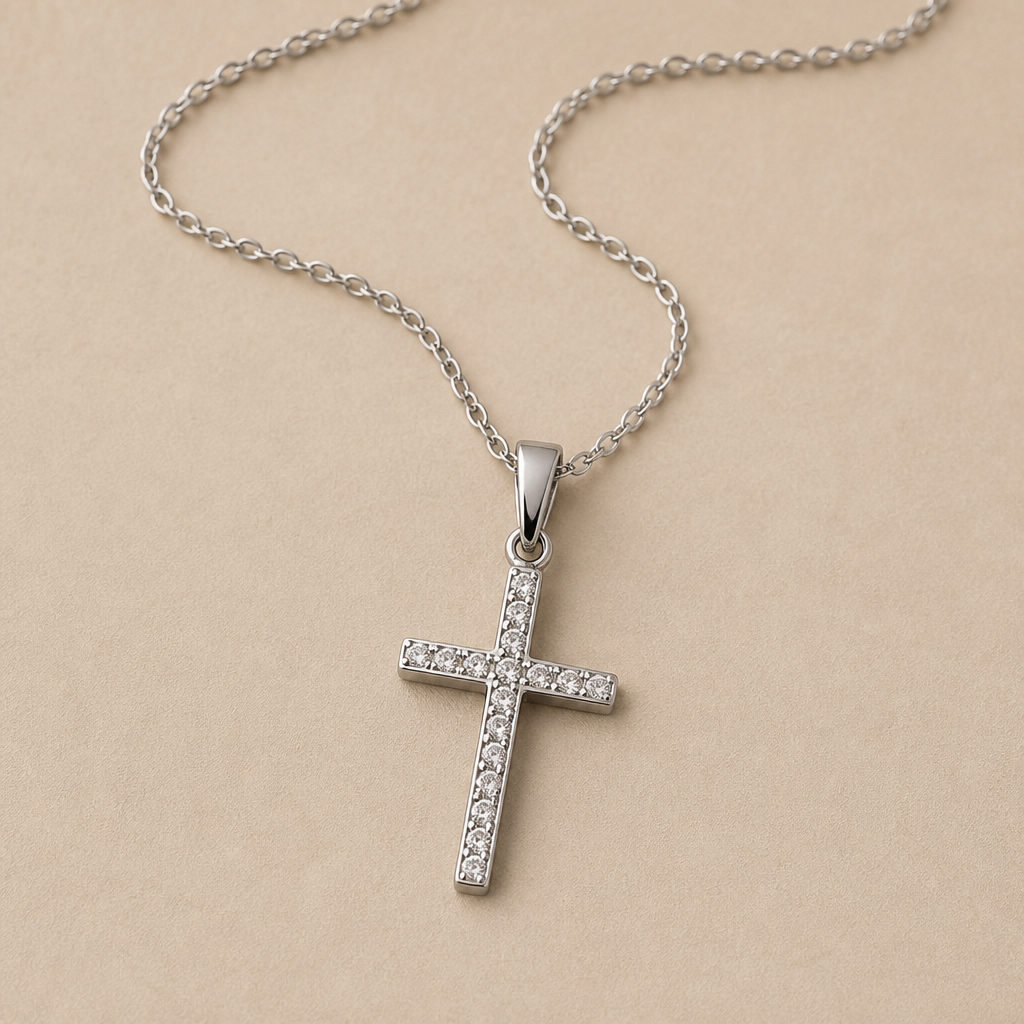 LustreRise – Sparkling Pavé Zircon Cross Pendant Necklace - Lamylie
