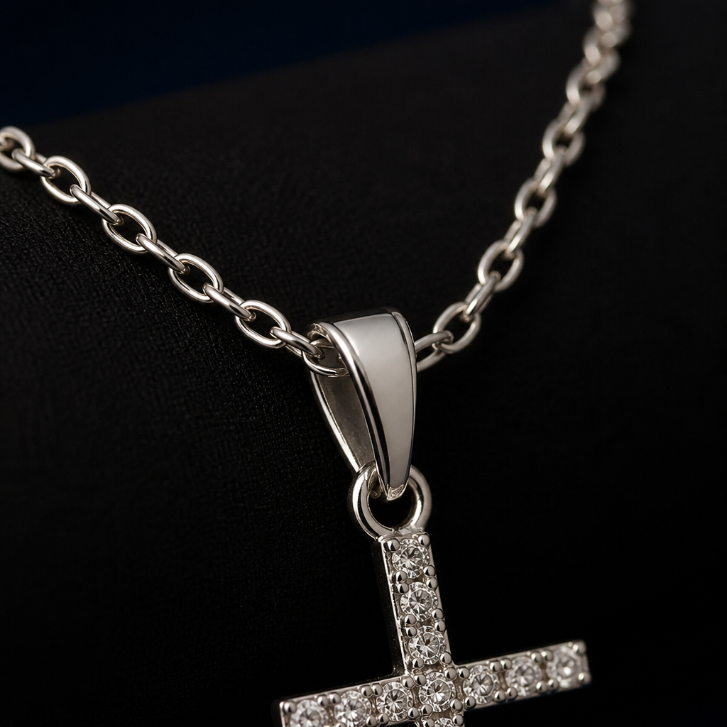 LustreRise – Sparkling Pavé Zircon Cross Pendant Necklace - Lamylie