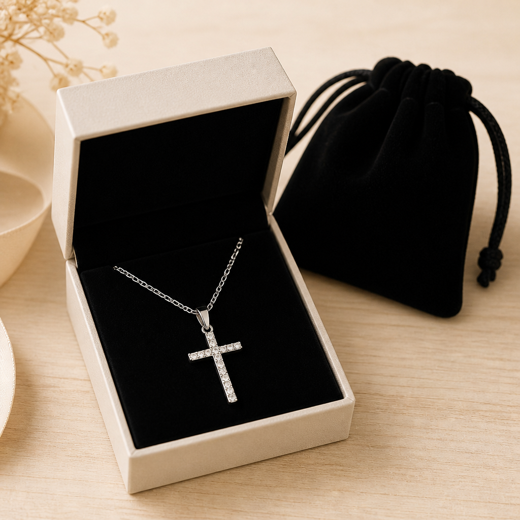 LustreRise – Sparkling Pavé Zircon Cross Pendant Necklace - Lamylie