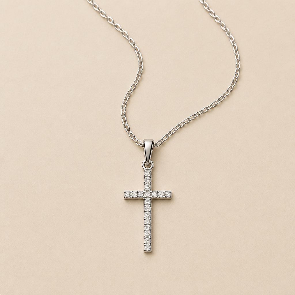 LustreRise – Sparkling Pavé Zircon Cross Pendant Necklace - Lamylie