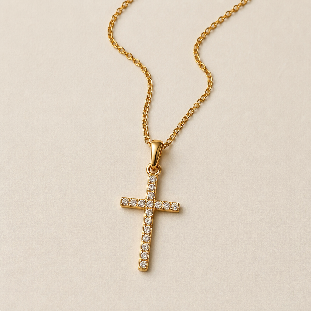LustreRise – Sparkling Pavé Zircon Cross Pendant Necklace - Lamylie