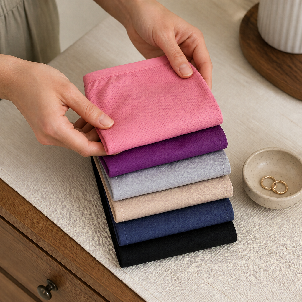 Lunelle – Leak-Proof Breathable Mid-Rise Briefs (Pack of 6, Assorted Colors) - Lamylie
