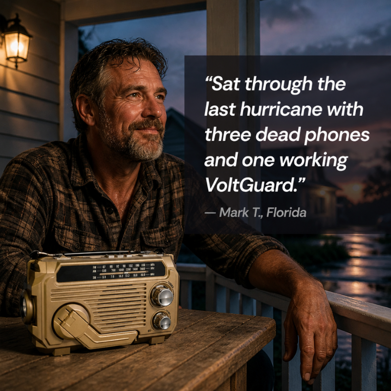 VoltGuard – Stromversorgung für Licht, Radio und SOS durch Kurbel, Sonne oder USB - Lamylie