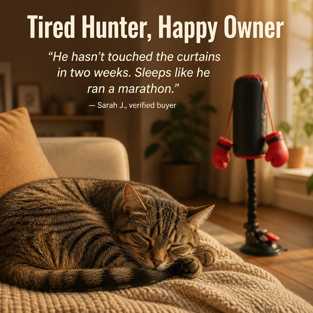 PouncePulse — Burn Off Indoor Cat Energy with Spring-Loaded Boxing Action - Lamylie