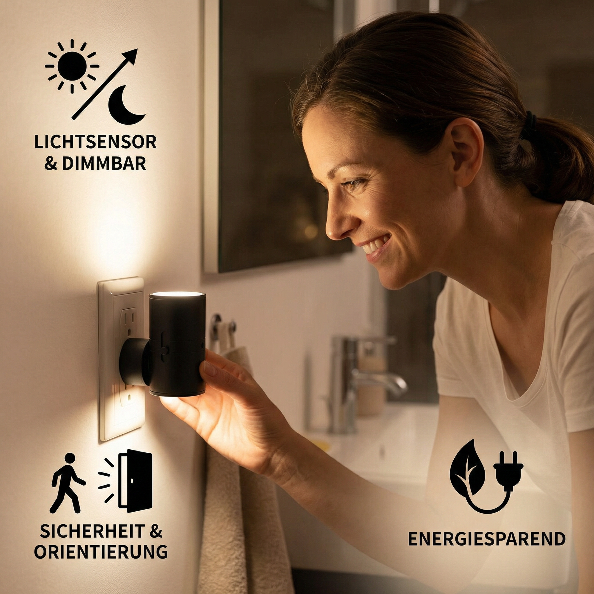 Night Light with Light Sensor for Wall Outlet - Lamylie