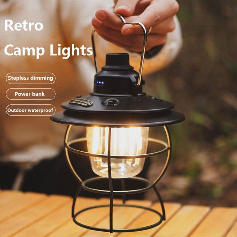 Rechargeable Camping Lantern with 3 Lighting Modes – Vintage Design - Lamylie