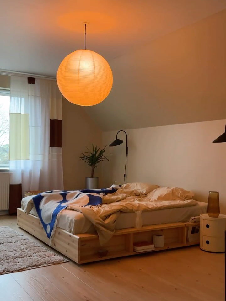 Japanese Mulberry Paper Pendant Lamp — Handmade Washi Lampshade Globe Ambient Lighting - Lamylie