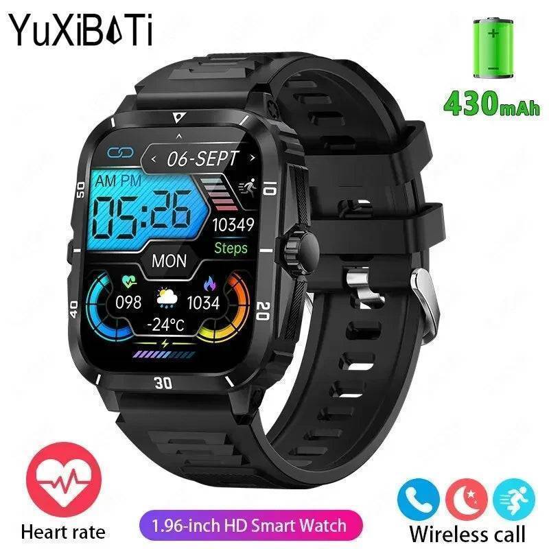 Men's Durable Military-Style Smartwatch with Bluetooth Calling & Fitness Tracking - Lamylie
