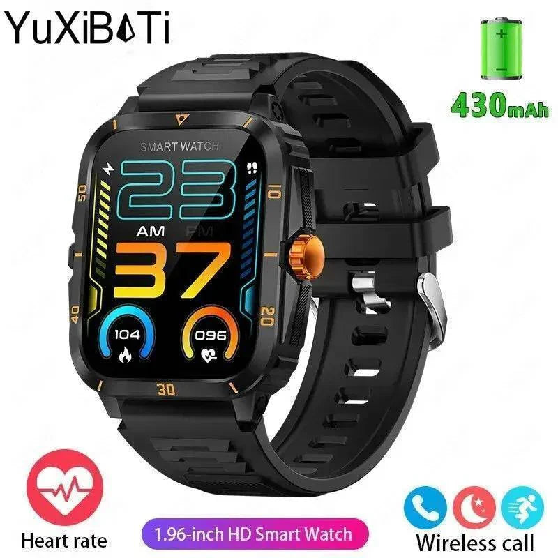 Men's Durable Military-Style Smartwatch with Bluetooth Calling & Fitness Tracking - Lamylie