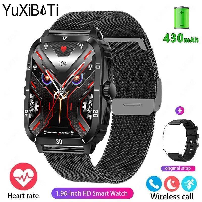 Men's Durable Military-Style Smartwatch with Bluetooth Calling & Fitness Tracking - Lamylie