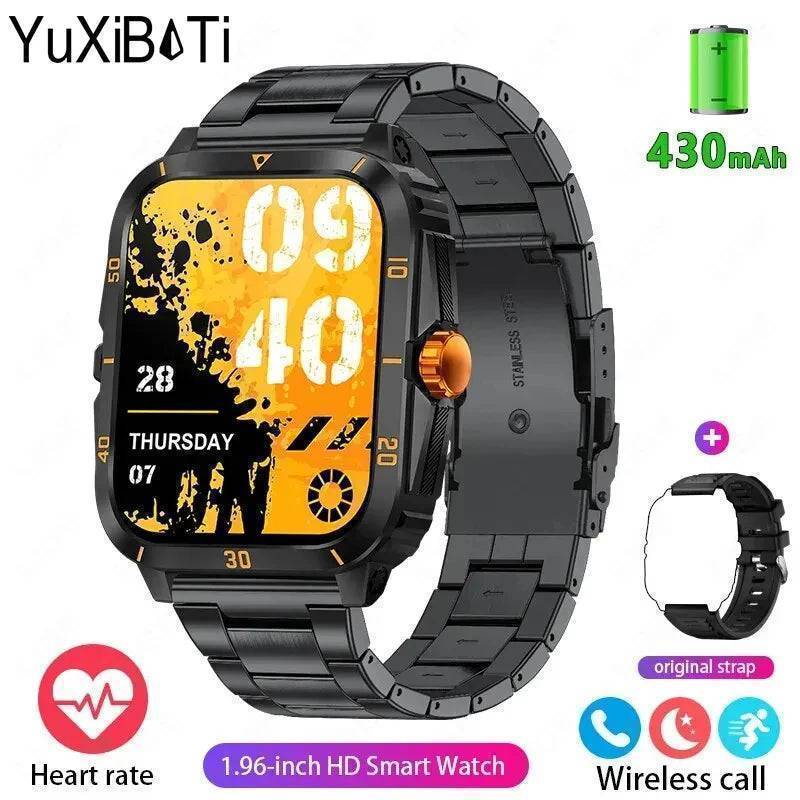 Men's Durable Military-Style Smartwatch with Bluetooth Calling & Fitness Tracking - Lamylie