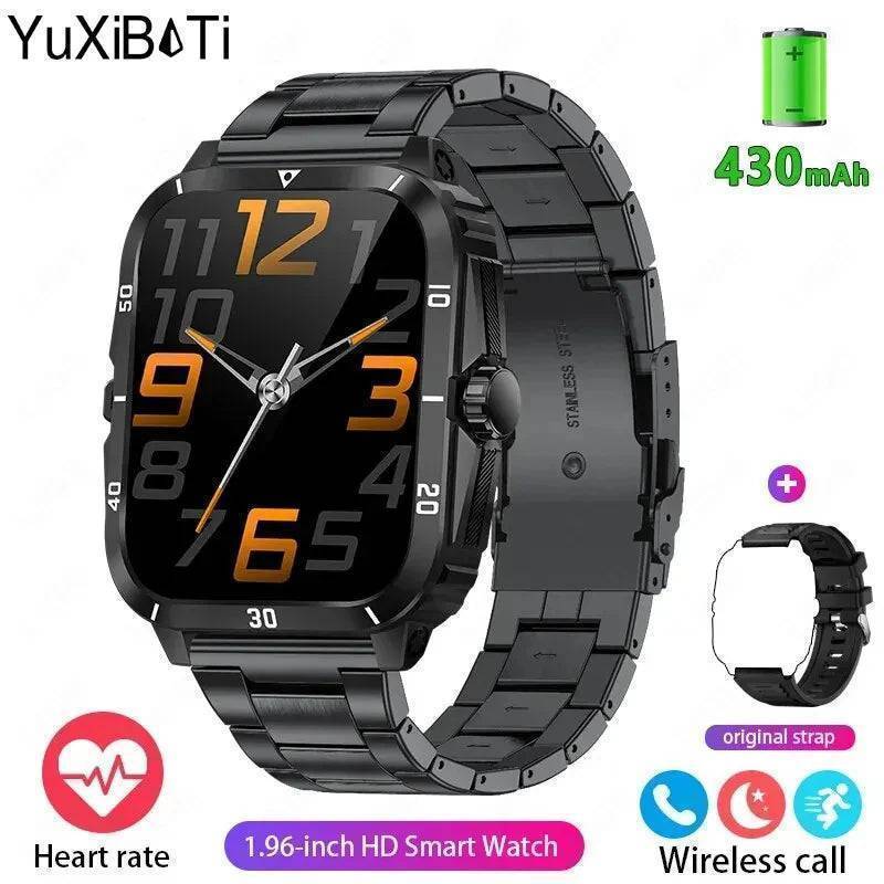 Men's Durable Military-Style Smartwatch with Bluetooth Calling & Fitness Tracking - Lamylie
