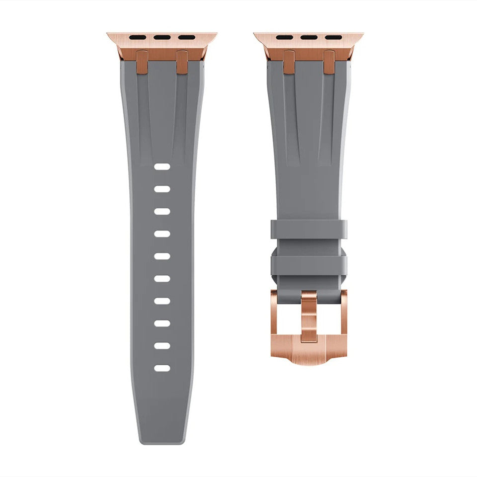 NovaFlex-armband i flytande silikon för Apple Watch Edition — polerad metallände