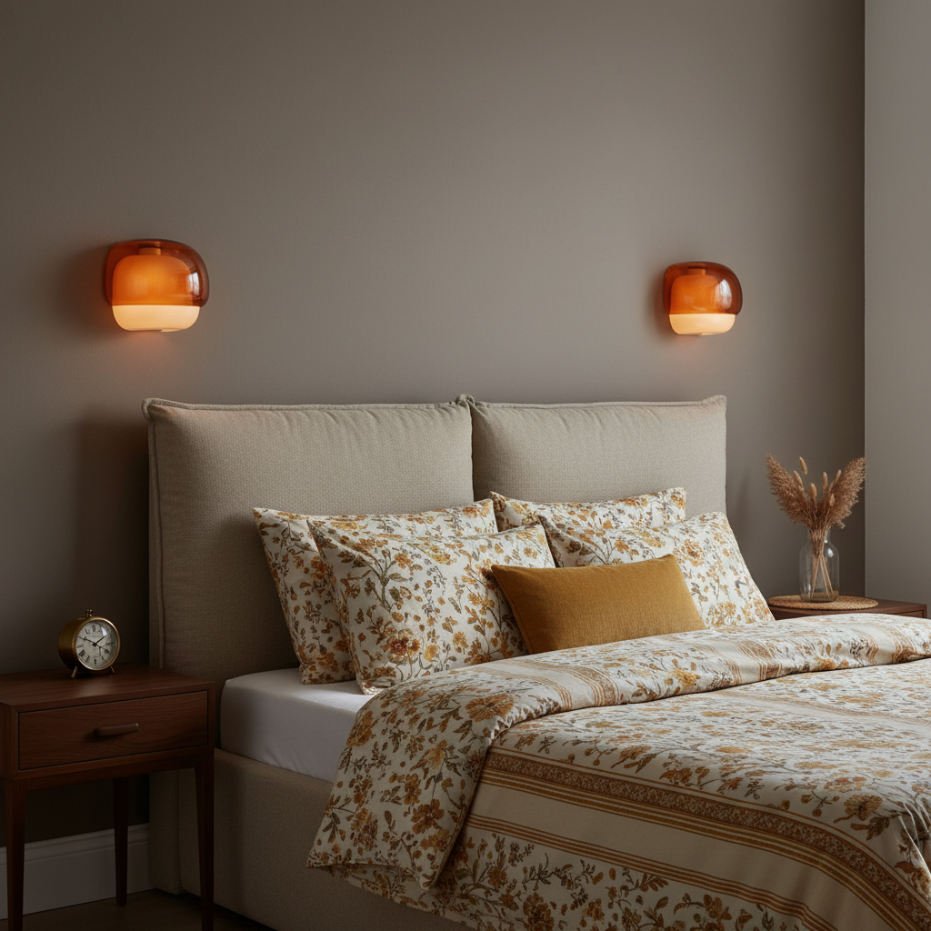 Lampada da parete moderna in vetro con doppio paralume a forma di fungo | Accento colorato per camera da letto e corridoio - Lamylie