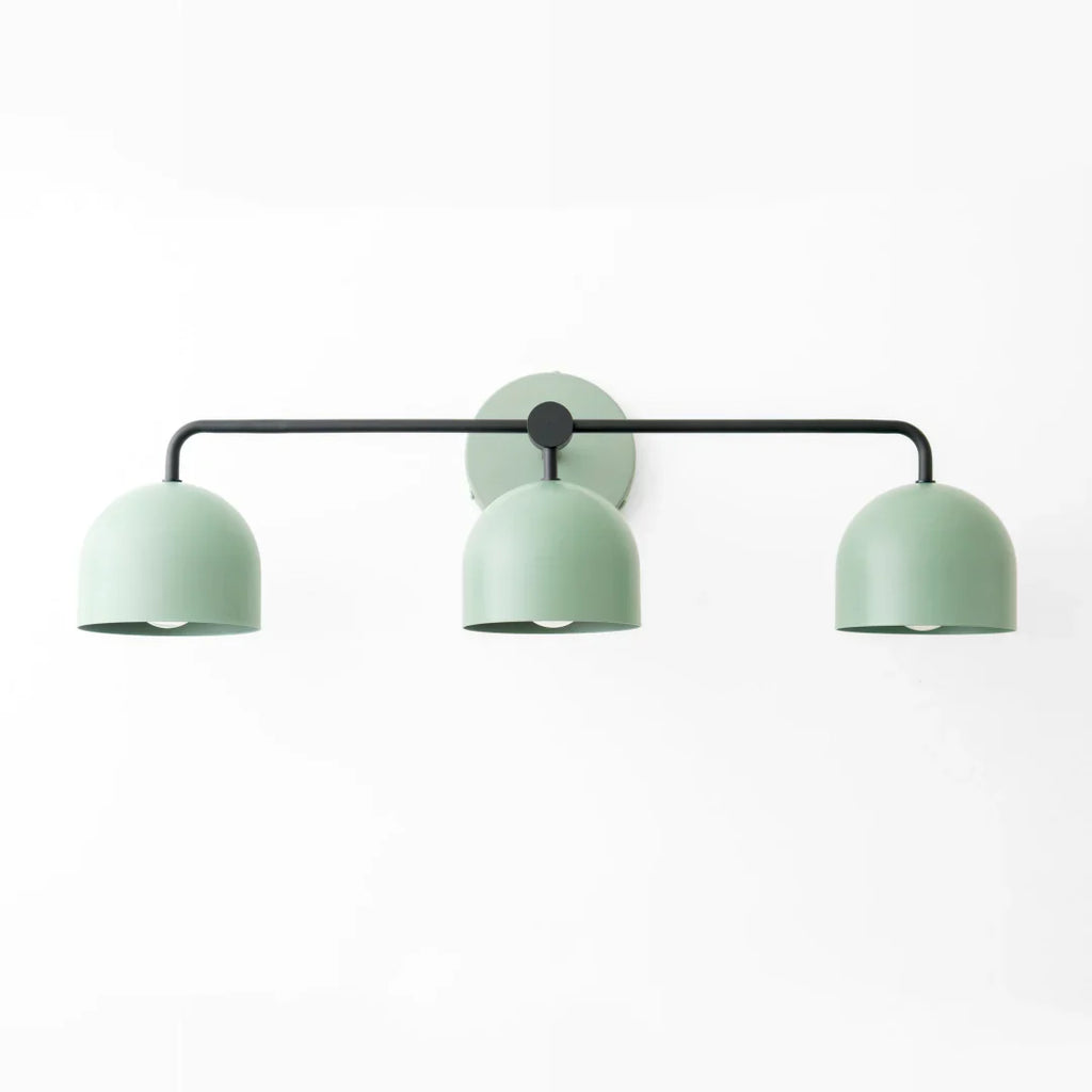 Væglampe med kuppelskærme, moderne skandinavisk design i sort metal og messing, 2-3 lyspunkter, stemningsbelysning til badeværelse, entré og soveværelse - Lamylie