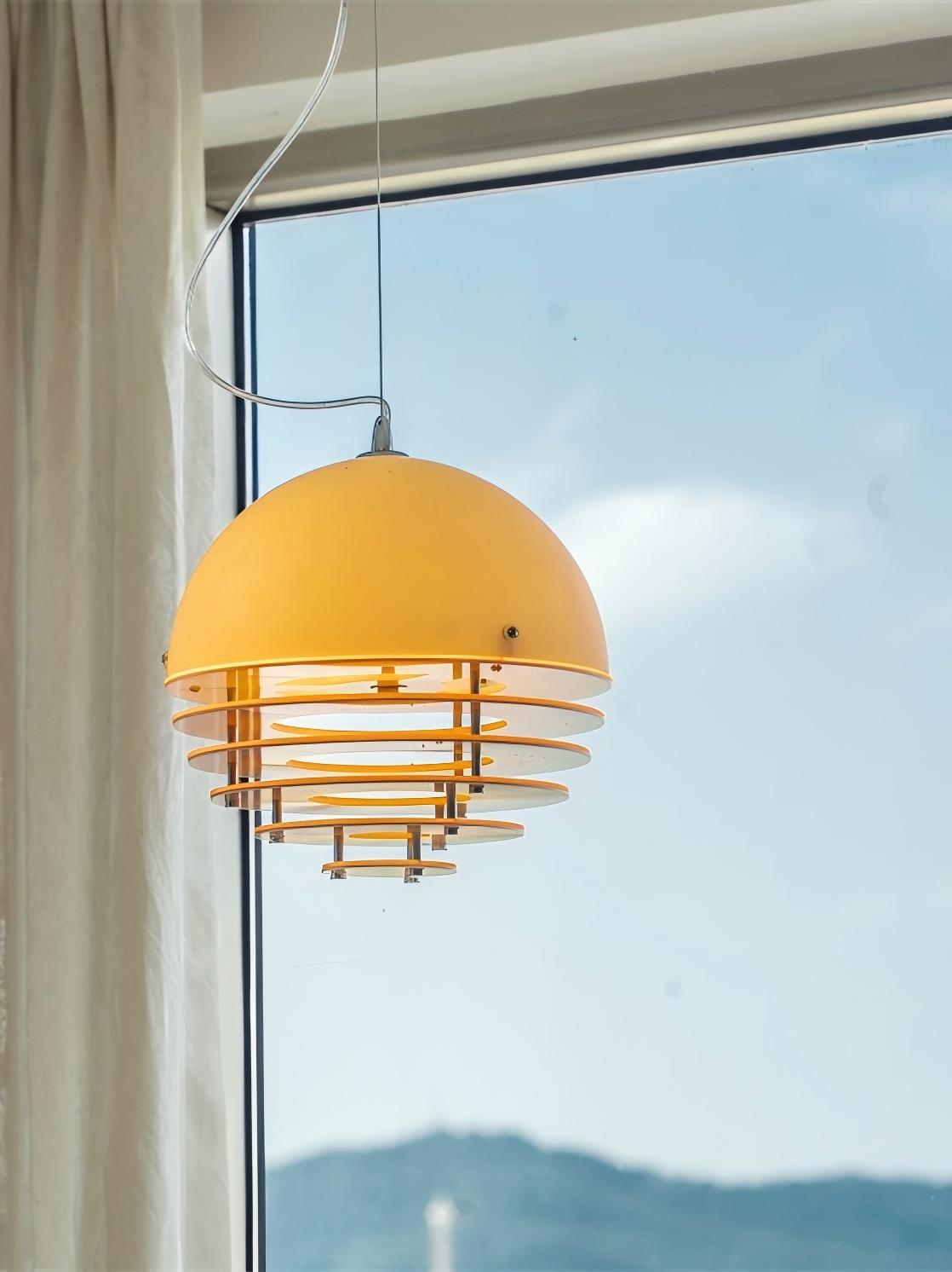 Stylish Pendant Lamp Bauhaus Design Orange-White Ambient Lighting for Modern Interiors - Lamylie