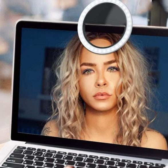Luce ad anello LED a clip per foto e video – Illuminazione portatile per selfie e chiamate - Lamylie