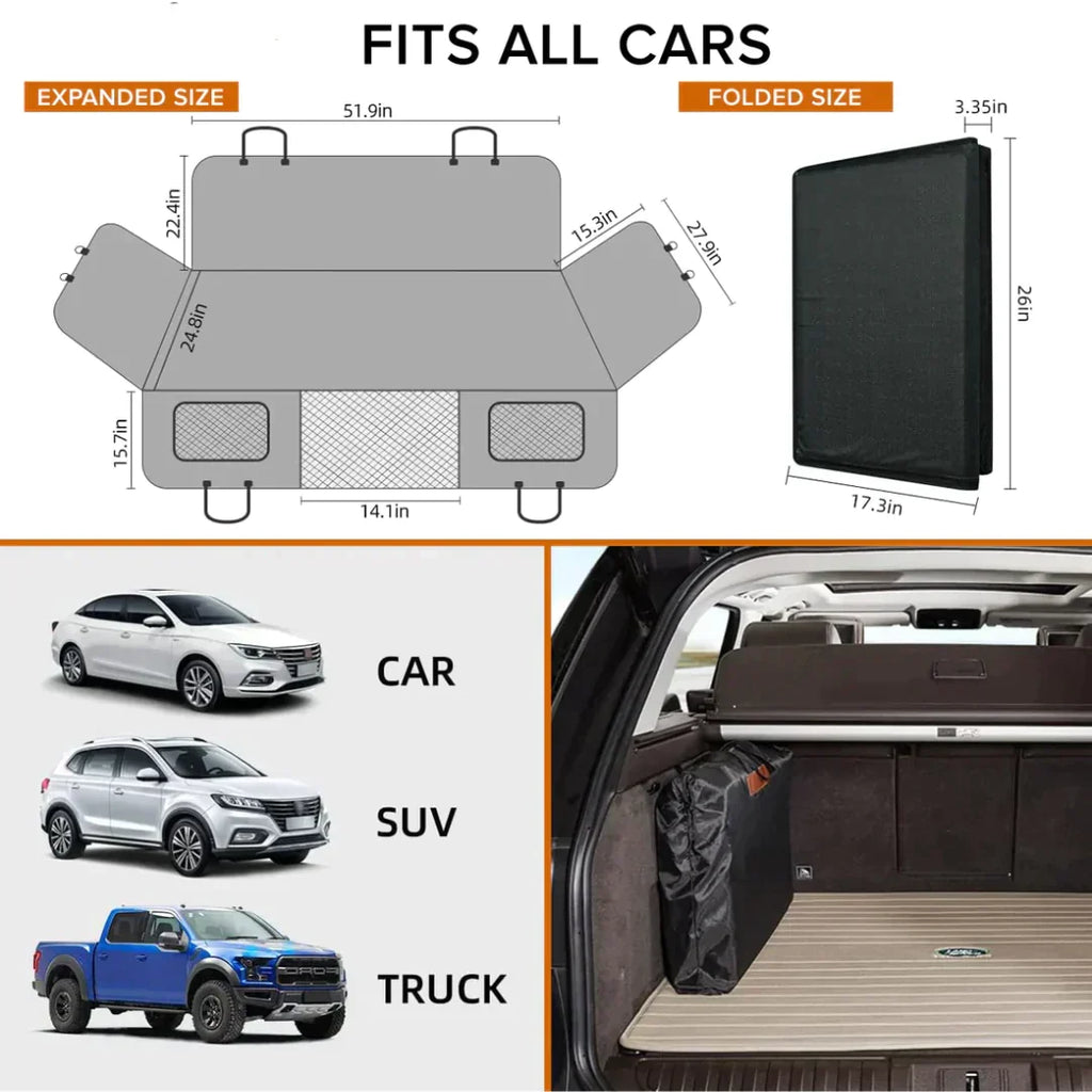 Housse de siège de voiture pour chiens – Protecteur de banquette arrière imperméable avec fixation sécurisée – Lamylie