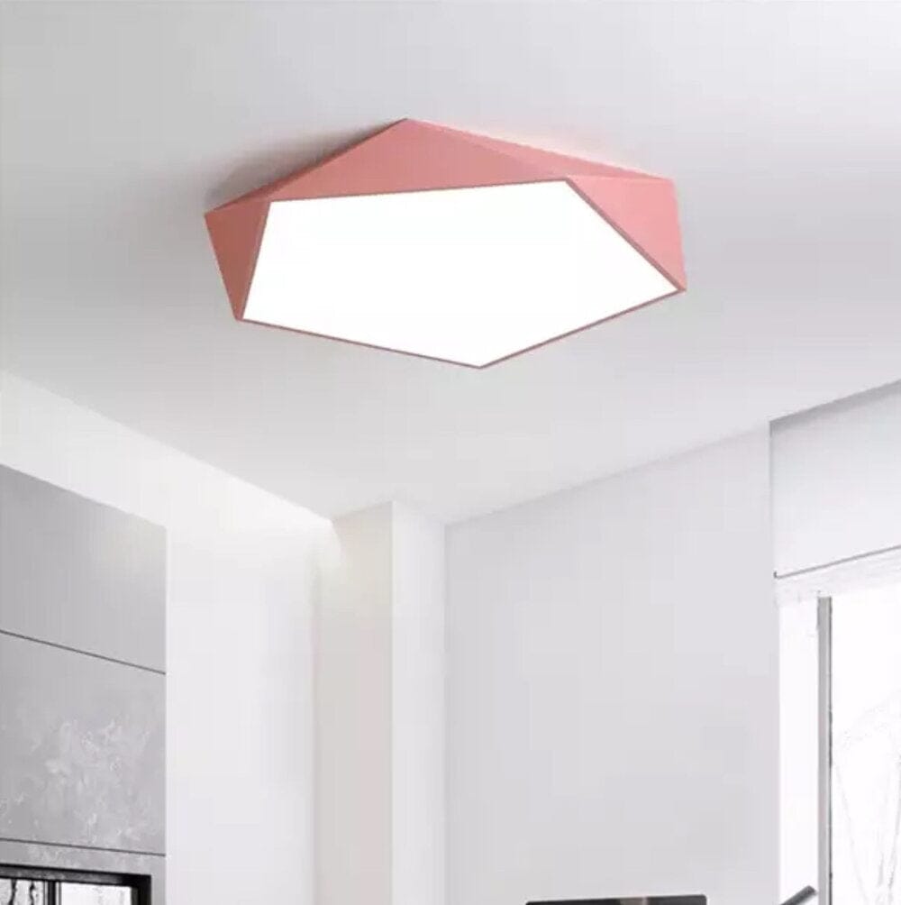 Modern Geometric LED Ceiling Lamp | Scandinavian Design in Multiple Colors and Sizes - Lamylie