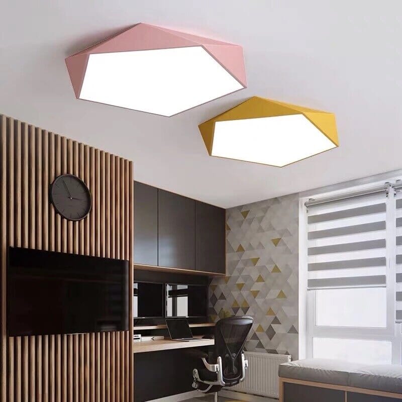 Modern Geometric LED Ceiling Lamp | Scandinavian Design in Multiple Colors and Sizes - Lamylie