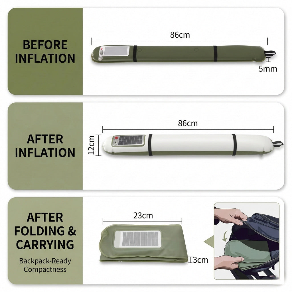LED Waterproof Lantern for Camping - Inflatable Solar Light - Lamylie