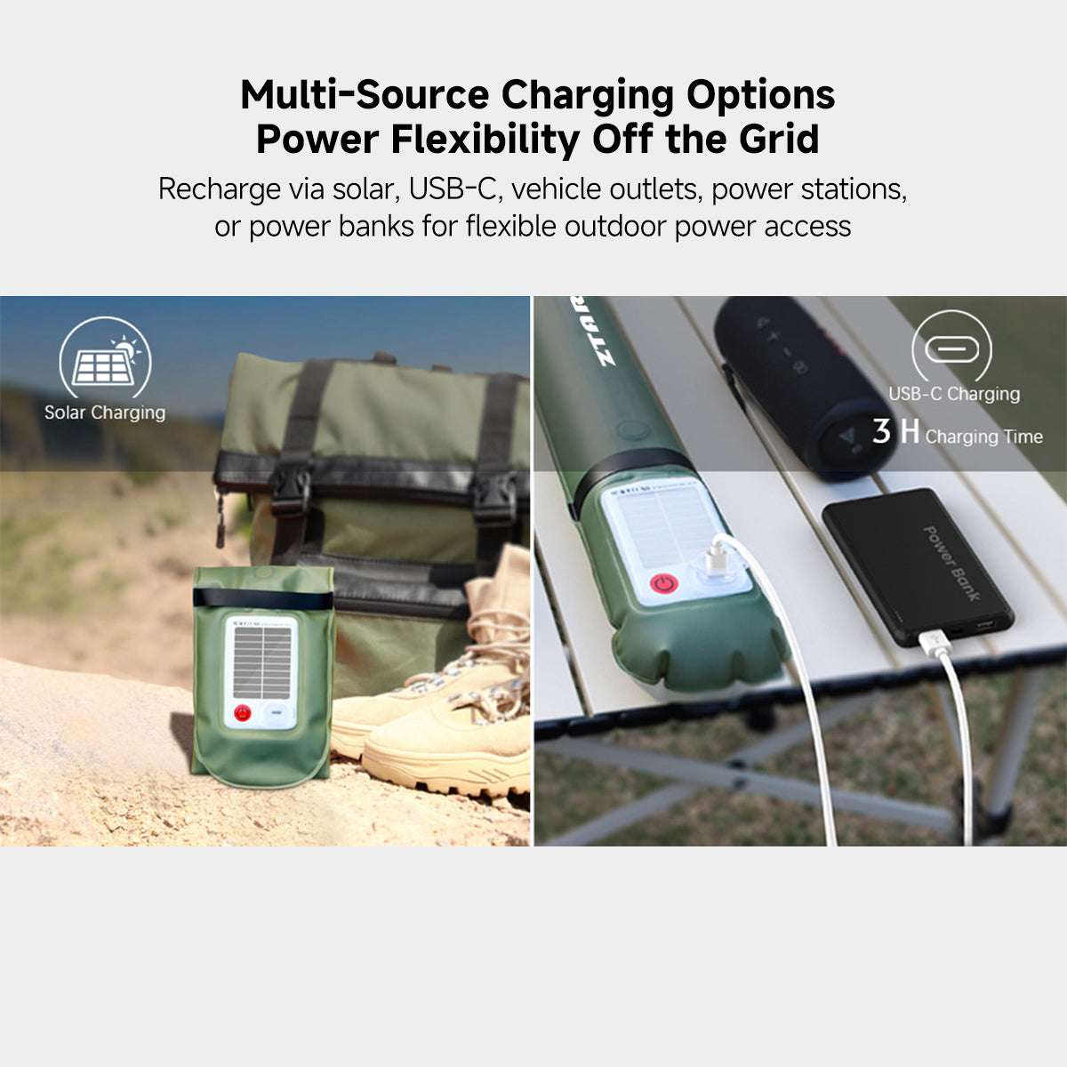 LED Waterproof Lantern for Camping - Inflatable Solar Light - Lamylie
