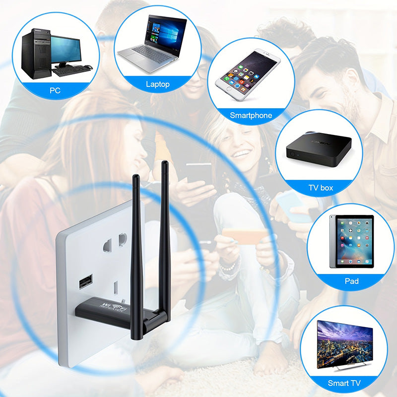 WiFi Repeater 300Mbps | Enhances Your Wireless Network Range | USB Powered | Compact & Portable - Lamylie