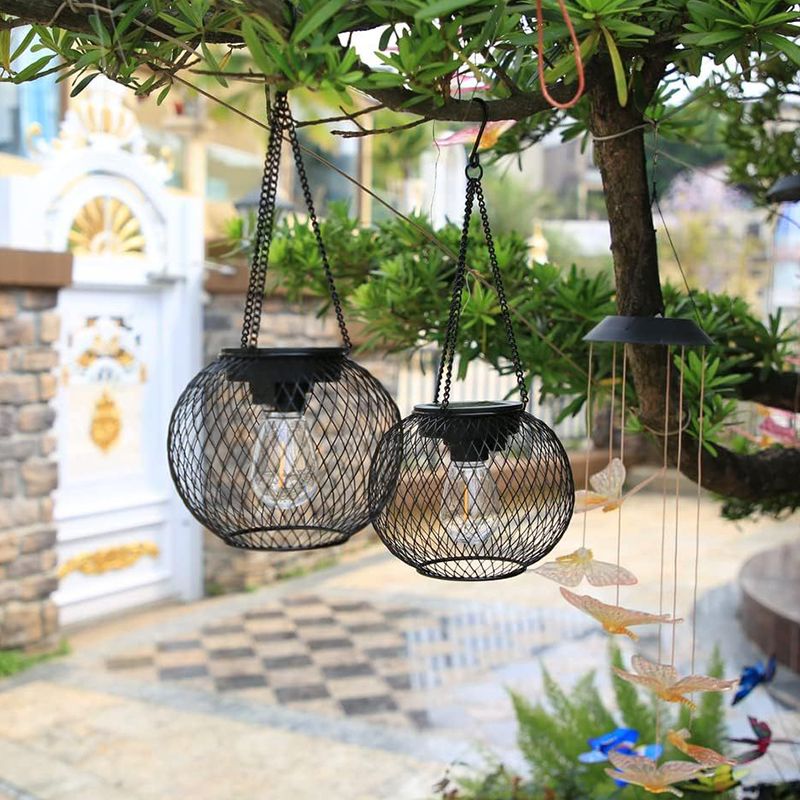 Metallische Retro-Solarleuchte für den Garten – Lamylie