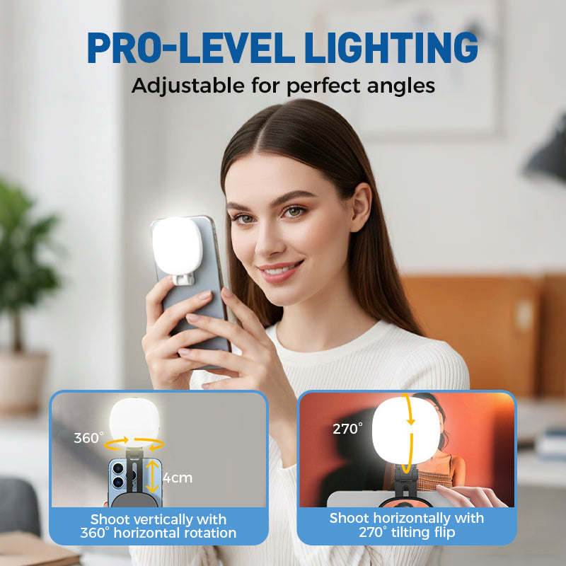 3-in-1 Selfie Light with Mirror and Smartphone Holder - Lamylie