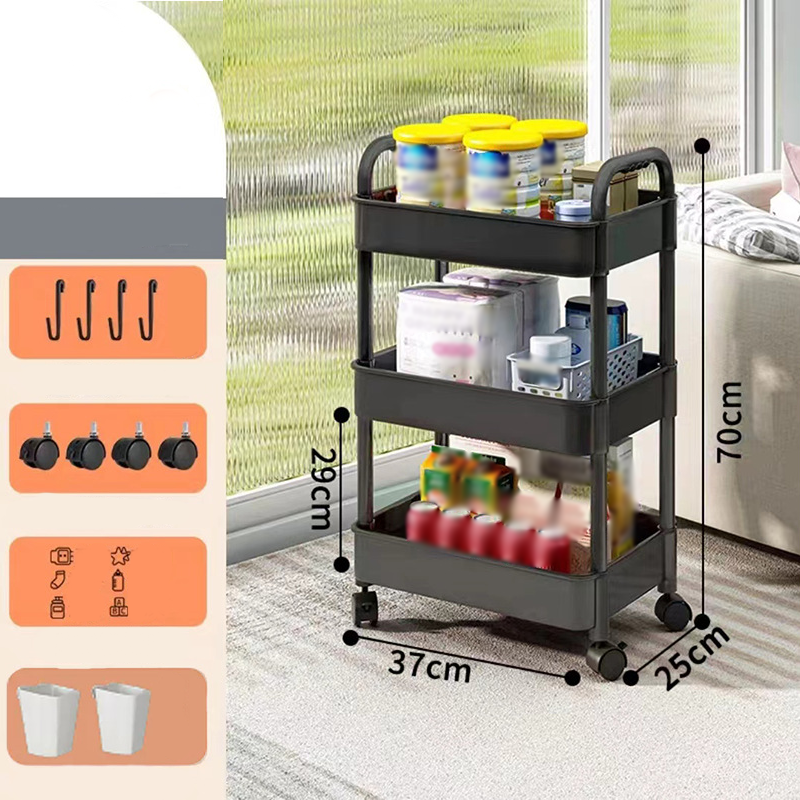 Organisateur d’étagère de cuisine mobile à roulettes - Lamylie
