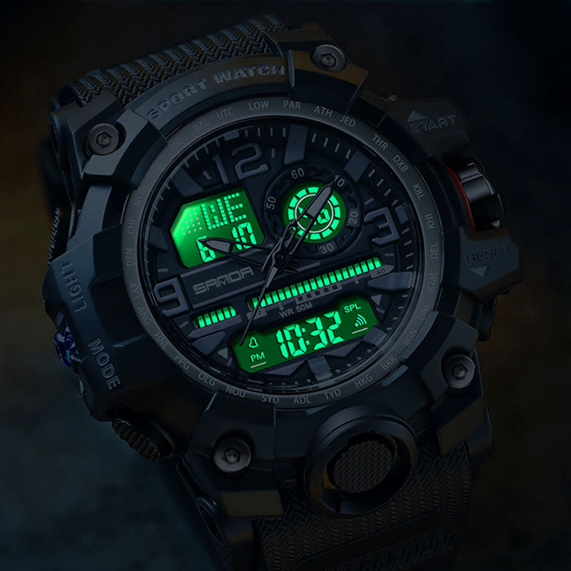 Montre multifonction pour homme avec affichage lumineux et résistance à l’eau – Lamylie
