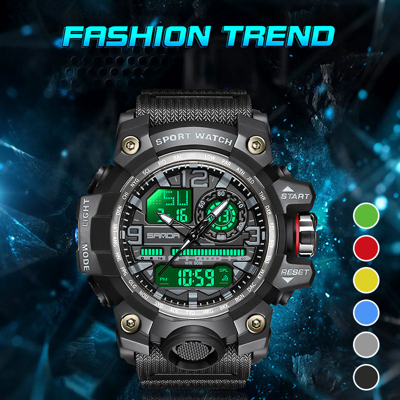 Montre multifonction pour homme avec affichage lumineux et résistance à l’eau – Lamylie