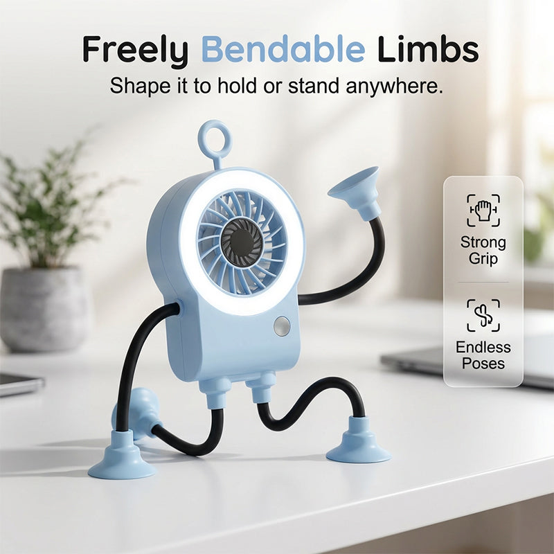 LED Light Robot Table Fan - Lamylie