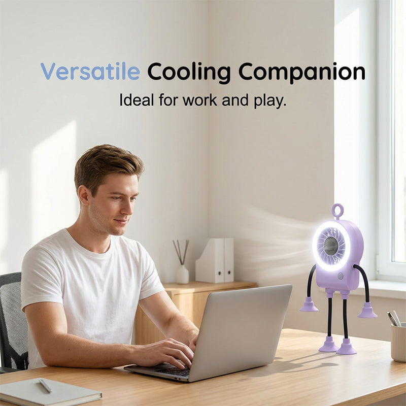 LED Light Robot Table Fan - Lamylie