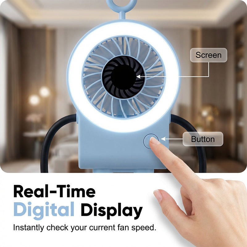 LED Light Robot Table Fan - Lamylie