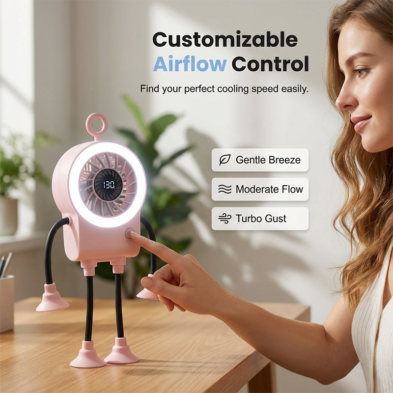 LED Light Robot Table Fan - Lamylie