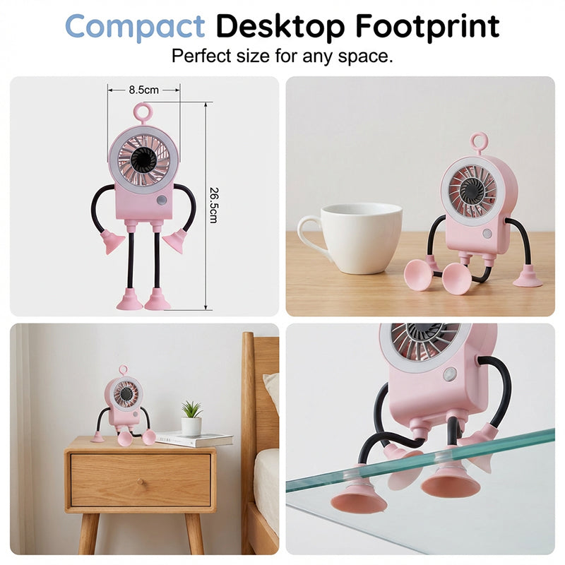 LED Light Robot Table Fan - Lamylie