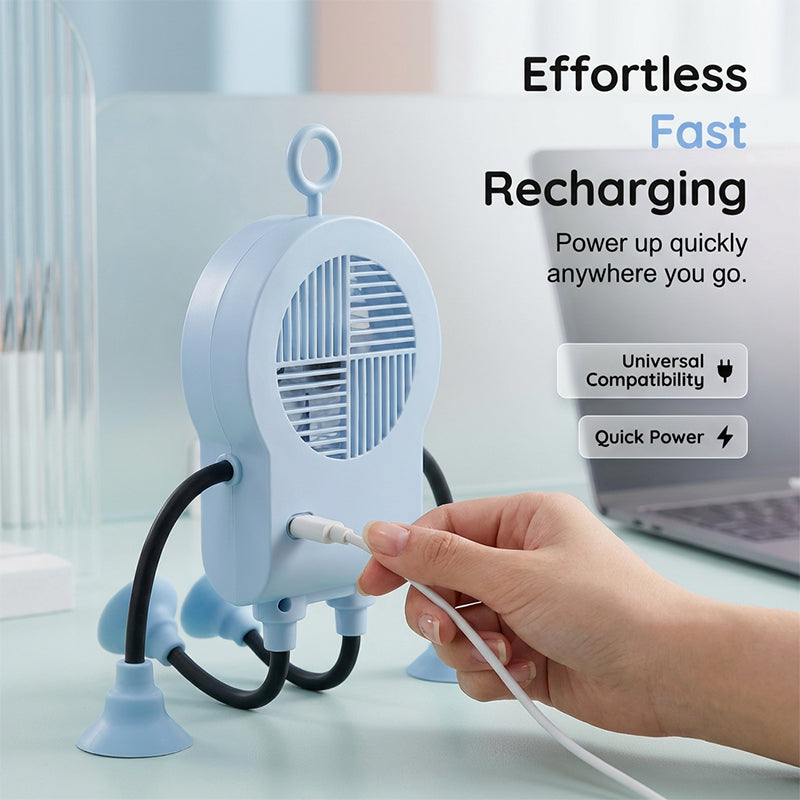 LED Light Robot Table Fan - Lamylie