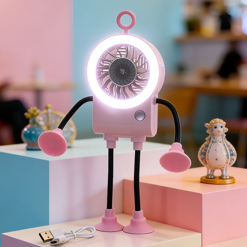 LED Light Robot Table Fan - Lamylie