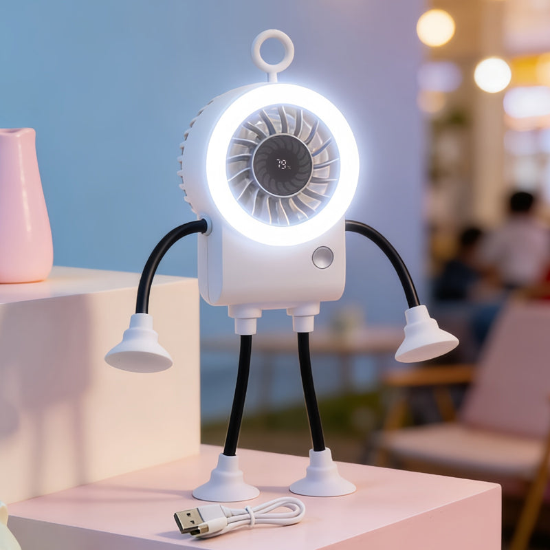 LED Light Robot Table Fan - Lamylie