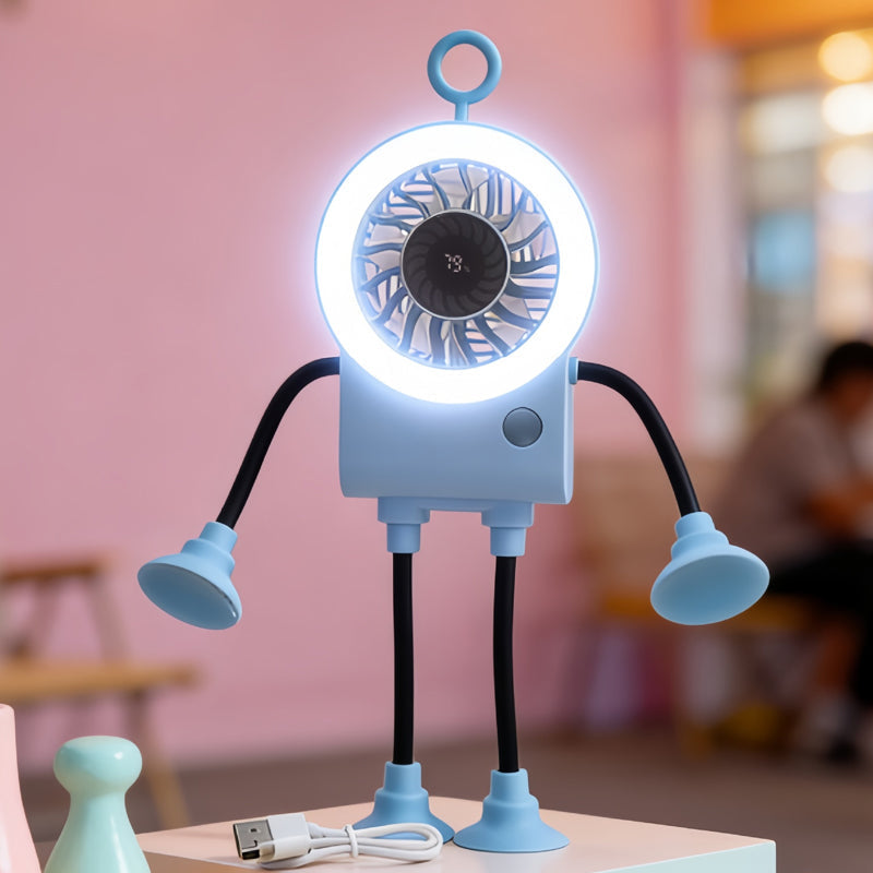 LED Light Robot Table Fan - Lamylie