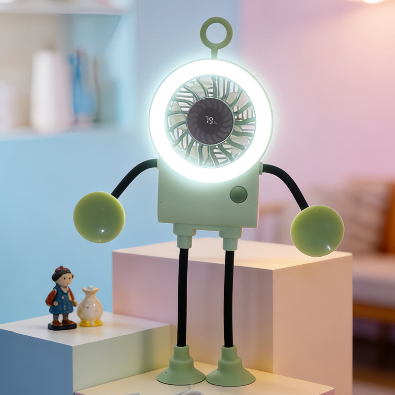 LED Light Robot Table Fan - Lamylie
