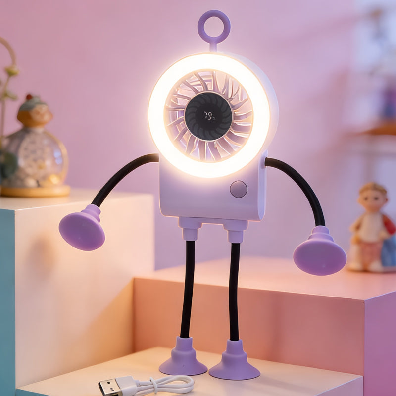 LED Light Robot Table Fan - Lamylie