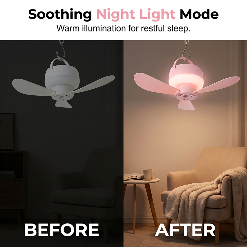 Hanging LED Fan with Night Light - Lamylie