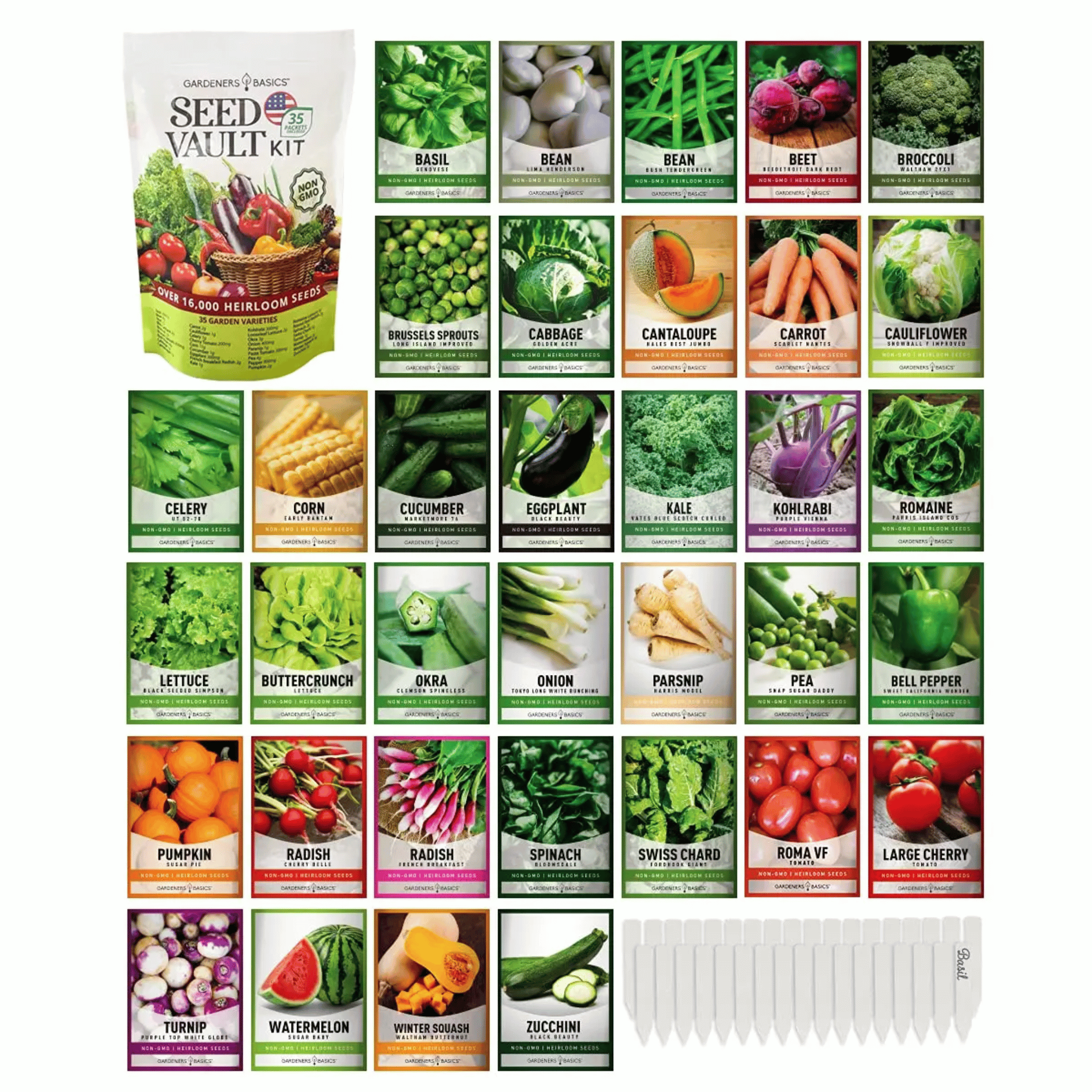 Kit di varietà di semi biologici per l’orticoltura di sopravvivenza – Oltre 35 semi – Lamylie