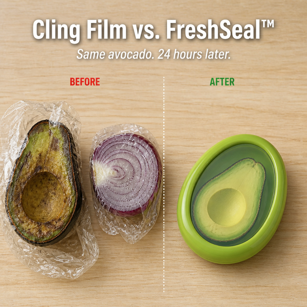 FreshSeal — Verhindern Sie, dass geschnittene Avocados, Zwiebeln und Tomaten bis zum Mittag braun werden - Lamylie