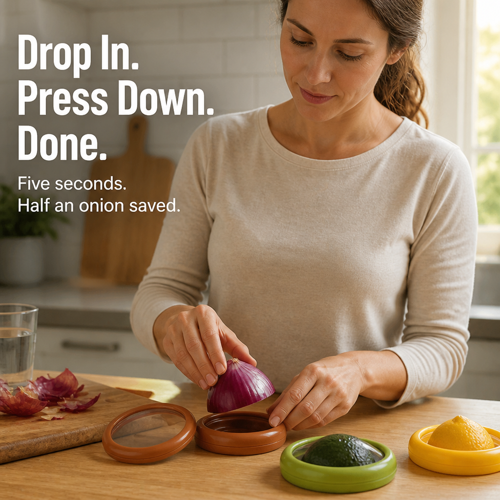 FreshSeal — Verhindern Sie, dass geschnittene Avocados, Zwiebeln und Tomaten bis zum Mittag braun werden - Lamylie