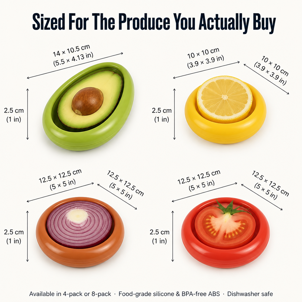FreshSeal — Verhindern Sie, dass geschnittene Avocados, Zwiebeln und Tomaten bis zum Mittag braun werden - Lamylie