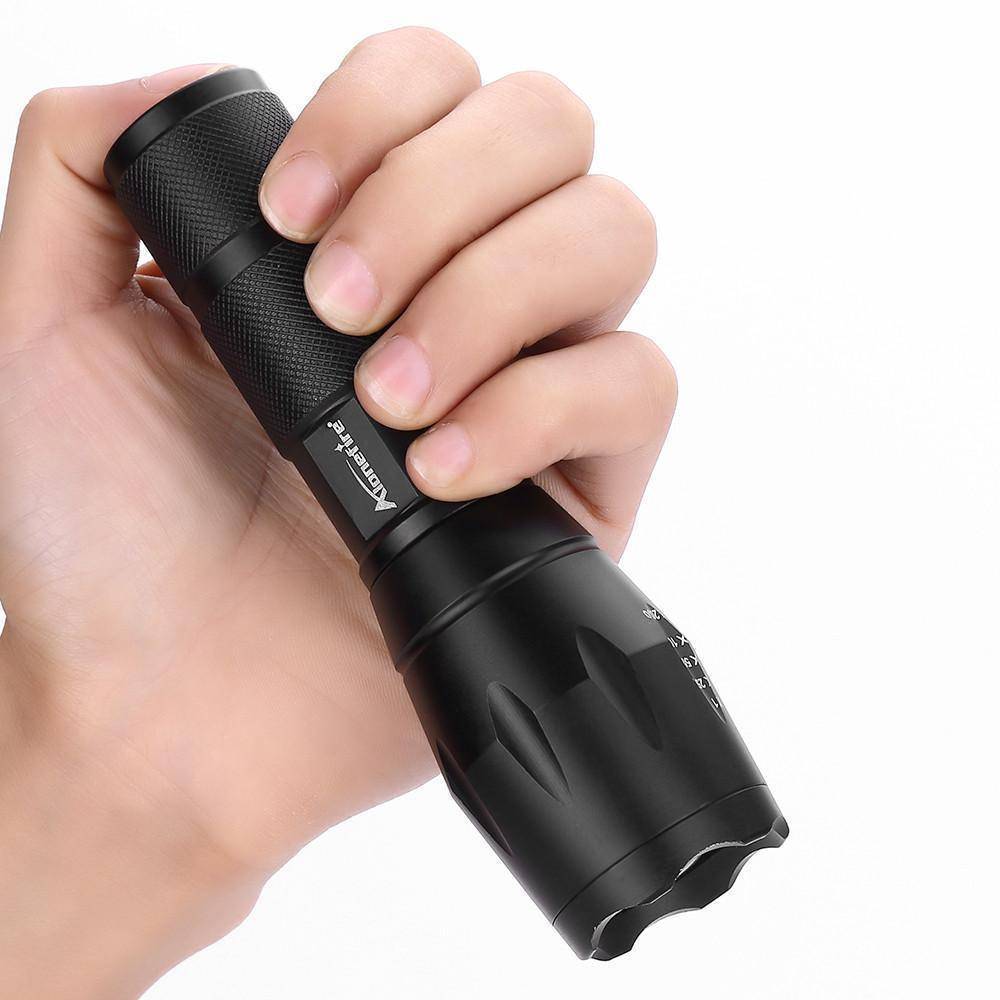 LED Flashlight with Zoom Function - Tactical Aluminum Design - Lamylie